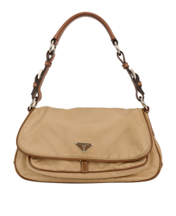 Shoulder Bag, Nylon, Brown, 25, DB, 2*